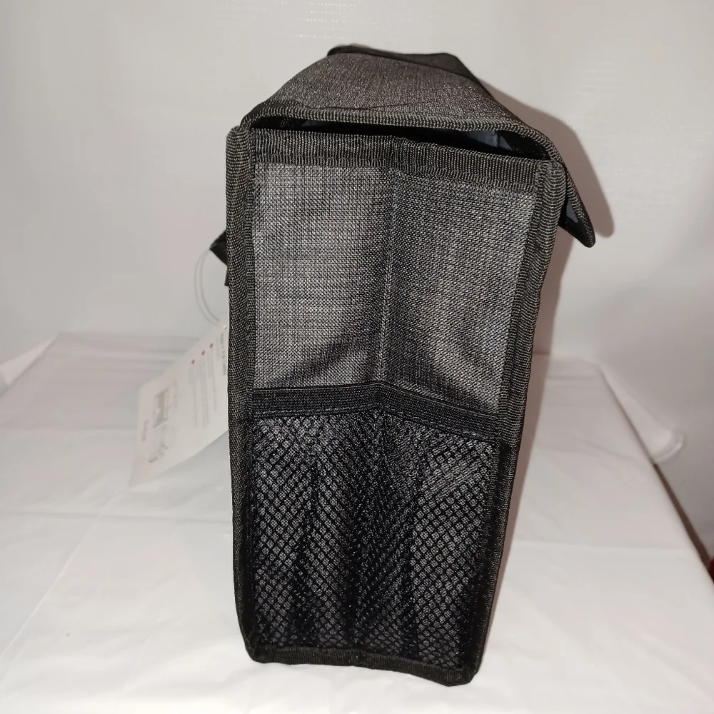 Thirty One Pack N Pull Caddy Car Storage Organizer Bag Black Cross Pop